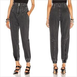 Retrofete Miriam Pant Jeans Size 29 NEW Onyx High Rise Balloon Leg Cotton